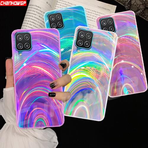 Glossy Rainbow Soft Case For Samsung Galaxy A12 A02S A32 A42 A52 A72 A21S A51 A71 A01 A11 A31 A41 M31 S20 FE S21 S30 Ultra Cover