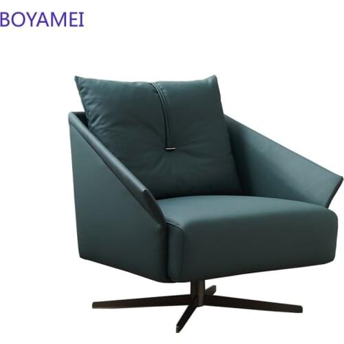 Nordic living room single person sofa chair light luxury minimalist rotating leisure chair designer modern minimalist style sofa