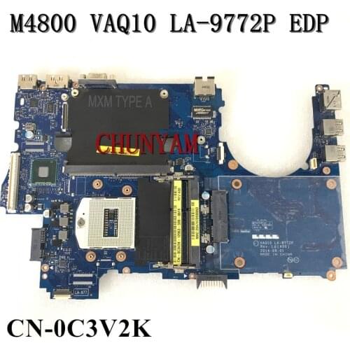 NEW LA-9772P ( EDP ) FOR Dell Precision M4800 Workstation Laptop Motherboard CN-0C3V2K C3V2K Mainboard 100% Tested