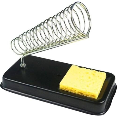 1PC Electric Soldering Iron Stand Holder Small With Welding Sponge Metal Support Station Generic High Temperature Resistance