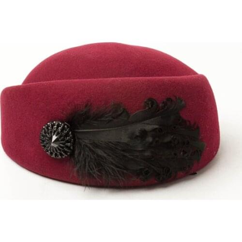 Autumn winter New Wool Weave Rope Flat Top Hat For Womens Felt Wide Brim Fedora Hat Laday Bowler Gambler Top Hat