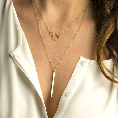JUJIE Luxury Stainless steel chain Pendant Necklace for Women Fashion Chokers Wedding Party Jewelry 3 pcs