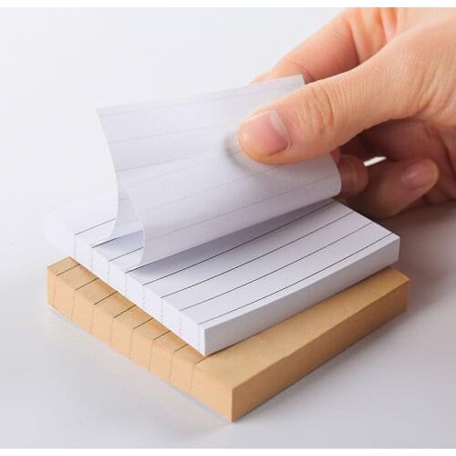 Horizontal Line Paper Self Adhesive Memo Pad Memo Sticker Family and Sticky Notes it Marker Student School Office Supplies
