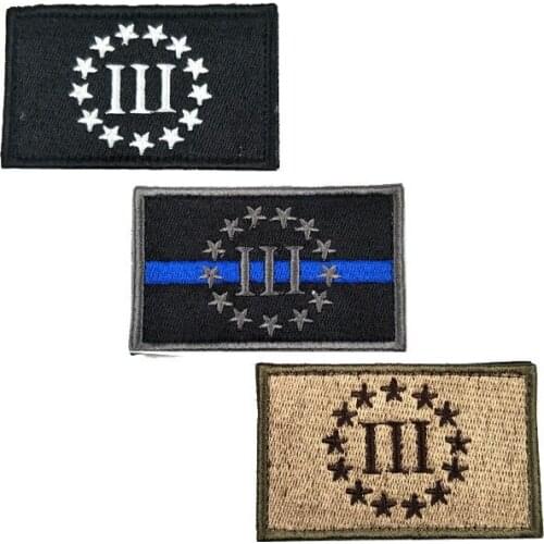 Three Penceter American Warlock Air Seal Hook&Loop Patches Army Tactical Military 3D Embroidered Cloth Sticker Velcro Badges