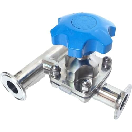 DN15/20/25/32/40 x 1.5" Tri Clamp Tee 3 Ways 316L Stainless Steel Sanitary Tri Clamp Diaphragm Valve Brew beer Dairy Product