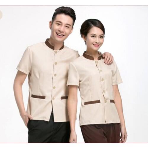 Woman Cleaner uniform Short sleeves Room Attendant PA uniforms Summer
