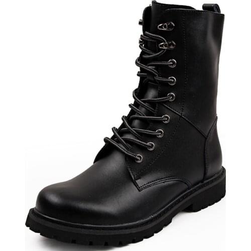 Bh6Military Tactical Ankle Boots Men Outdoor Leather Winter Fur Warm Man Boots Us Army Hunting Boots For Men Shoes Casual Bl