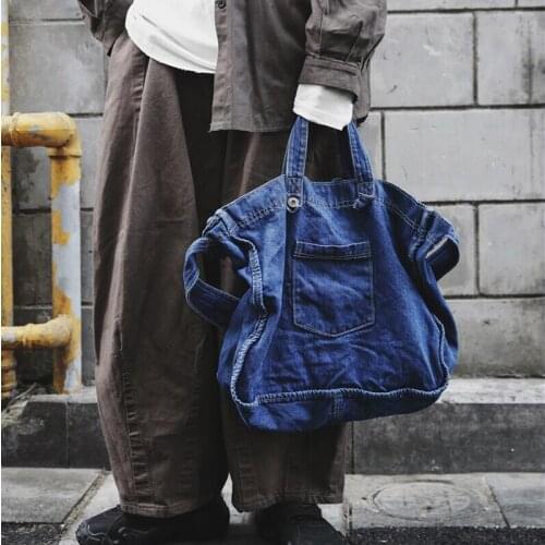 Female New Bags Casual Denim Women Shoulder Bag Korean Leisure Big School Bags For Teenage Girls College Style Bags