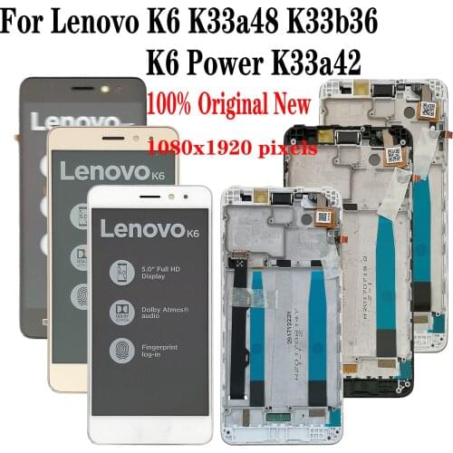Shyueda 100% Oiginal New with frame For Lenovo K6 K33a48 K33b36 / K6 Power K33a42 5.0" LCD Display Touch Screen Digitizer