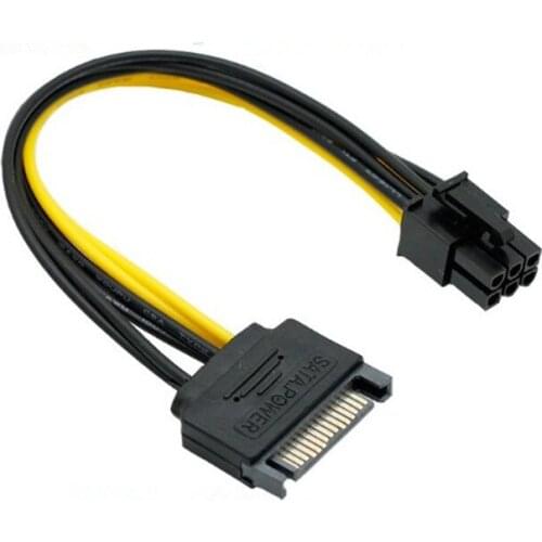 1pcs PCI-E Express Power Cable PSU Power Supply Sata To 6 Pin ATX 18AWG Adapter Riser for Bitcoin Miner