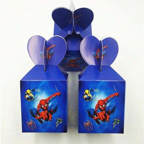 1-Spiderman Birthday Party Decorations Paper candy Box Cartoon Birthday Decoration Superhero Party Supplies Festival Kids