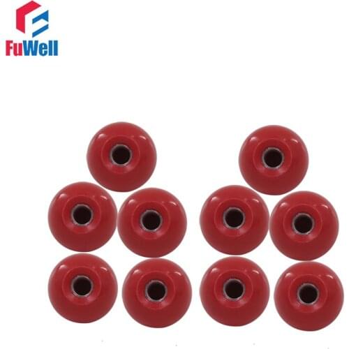 10pcs M6 x 25mm Ball Knob Iron Insert 6mm Thread 25mm Ball Diameter Bakelite Red Ball Lever Knob for Machine Tools Replacement
