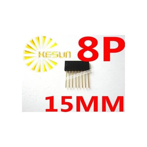 100PCS 2.54MM 8Pin 15MM Long Needle Female Pin Header Strip Stackable Header