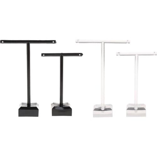 2 Pcs/Set Earrings Shelf Jewelry Display Rack T Shape Stand Show Charms Professional Showcase Boutique