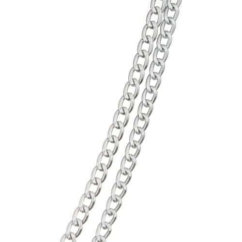 5 Meters/lot Silver Color Aluminum Bulk Open Link Rolo Cable Chain 5*7*1mm for Necklace Bracelet DIY Jewelry Making