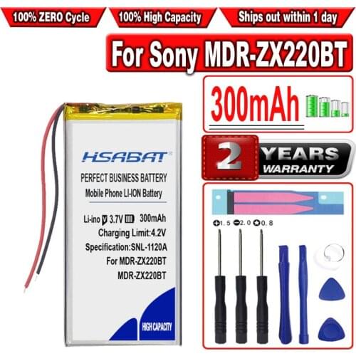 HSABAT 300mAh Battery for Sony MDR-ZX220BT Bluetooth headset
