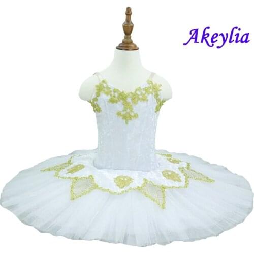 White Pre-Professional Ballet Tutus White Swan Lake Pancake Tutu ballet Performance Costumes pancake tutu white for child