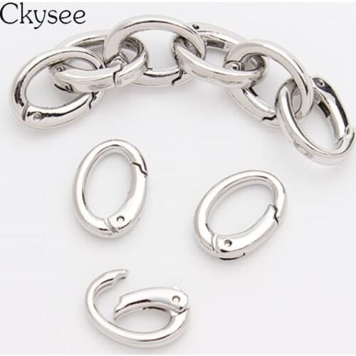 Free Shipping 10pcs /lot Oval Open Ring Loop Connectors Rhodium Jump Ring Split Ring Connectors 15*21mm For Jewelry Making DIY