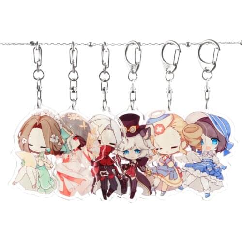 Game Keychain Acrylic Man Key Chain Identity V Women Key Holder Couples Keyring Cartoon Key Ring Pendant Zinc Alloy Porte Clef