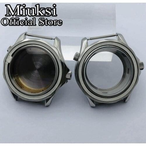 Miuksi 41mm case sapphire glass transparent glass back fit ETA2836 NH35 NH36 Mingzhu DG2813 3804 Miyota 8205 8215 821A movement