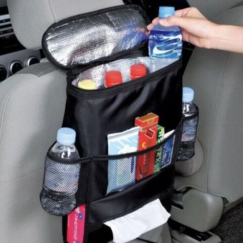 Car Auto Seat Back Multi-Pocket Storage Bag Organizer Holder Travel Hanger Black