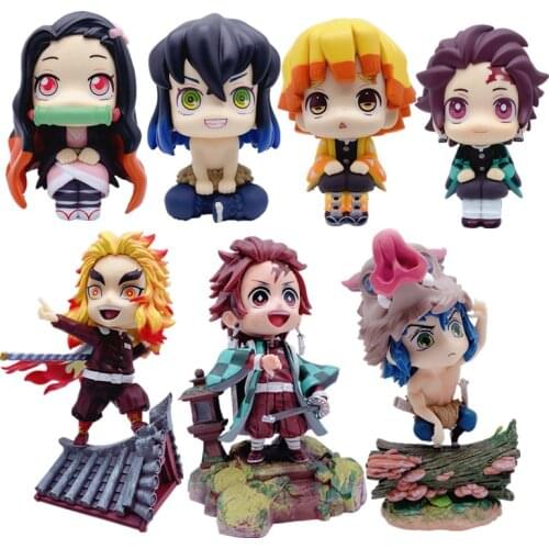 11CM-18CM Demon Slayer Rengoku Kyoujurou Kamado Nezuko Agatsuma Zenitsu Anime Action Figure PVC Collection Model Doll toys Gifts
