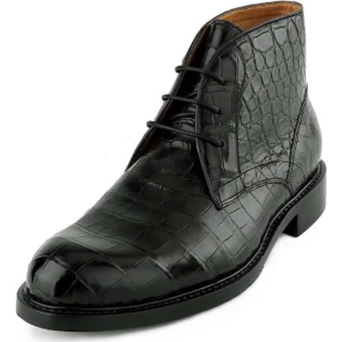 Eyugaoduannanxie new 2021 crocodile Men shoes fashion business manual crocodile belly Men crocodile boots male boots