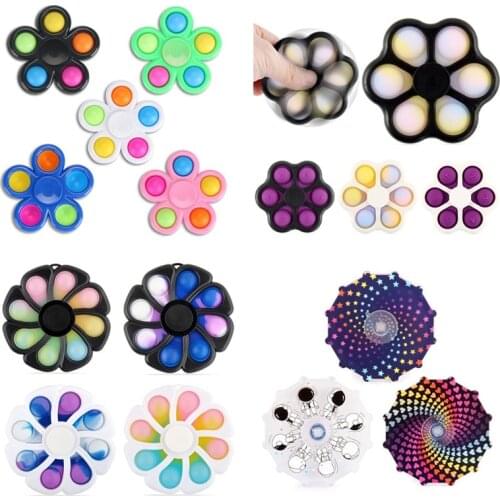 Fidget Silicone Bubbles Simple Dimple Fingertip Spinner Fun Press Plate Flipping Board Portable Novel creative Stress Relief Toy