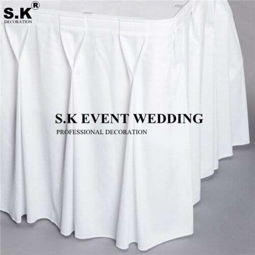 Hot Sale 100% Polyester Table Skirt Pleated Tablecloth Skirting For Wedding Event Party Party Decoration