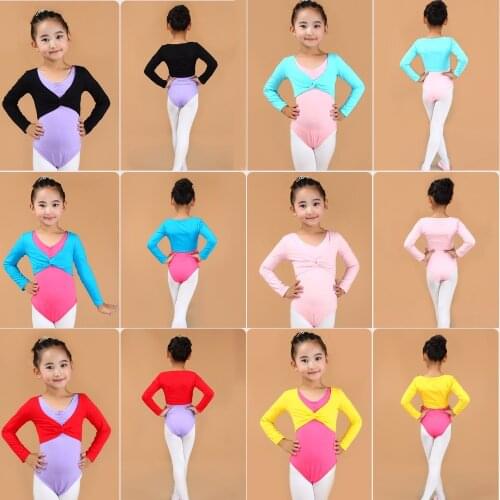 Long Sleeve Cotton Ballet Shrug Wrap Top Girl Ballet Warm Up Kids Child Ballet Leotard Crop Top