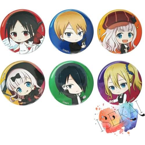 Kaguya-sama: Love is War Anime Badge Kaguya Miyuki Fujiwara Chika Yu Ishigami Metal Badge Pins Brooch Pins