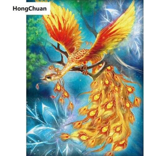 Golden Phoenix Mural 5D DIY Square/Round Diamond Painting MosaicCross EmbroideryHandicraft HomeDecoration ChristmasGift New Year