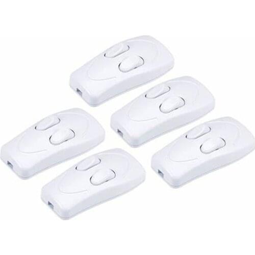 Pack 5 - Duplex Double Control Floor Light Bed Table Lamp Push Button Switch AC110~250V 3A