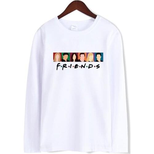 LUCKYFRIDAYF latest Friends print fashion hip hop sport couple women men t shirt casual tee shirt long sleeve cotton t-shirt top