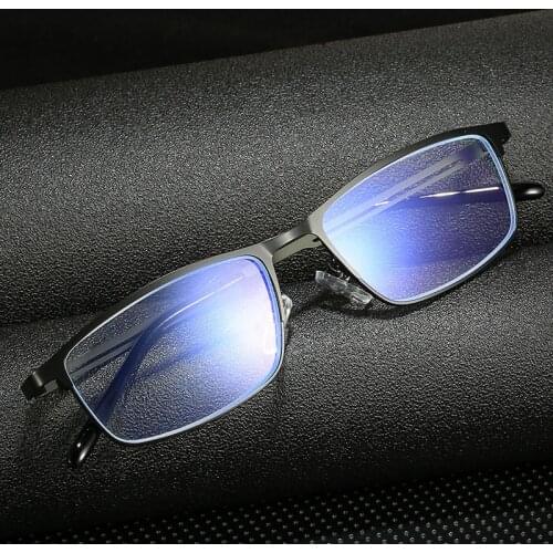 Metal reading glasses High-end Blue Ray Reading Glasses For Men And Metal Semi-framed Reading Glasses For Women Dioptric Glasses