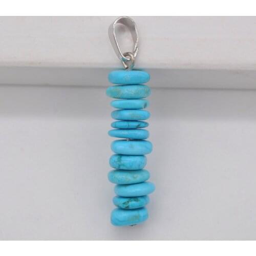 Blue Howlite Fashion GEM Pendant Jewelry S099
