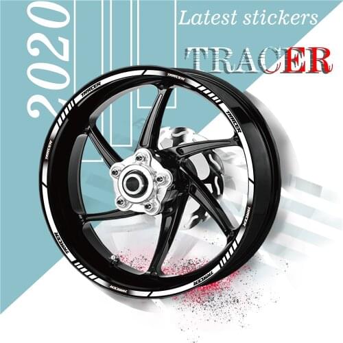 Motorcycle front and rear wheels full cover outer rim sticker stripe wheel tire decal For YAMAHA TRACER tracer