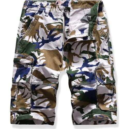 Mens Fashion Casual Tooling Shorts Camouflage Outdoor Combat Multi-Pocket Shorts