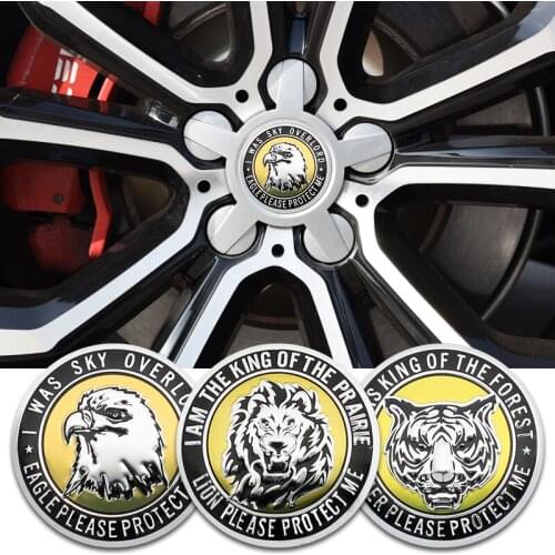 4pcs 56mm Animal Lion Tiger Eagle Logo Emblems Wheel Center Hub Cap Stickers Decal for Motorcycle Auto Styling Accessories