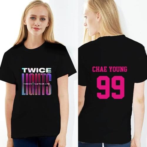 New arrival Twice World Tour Lights concert Short Sleeve tshirt kpop Korean style printing T shirt Unisex graphic t shirts tops