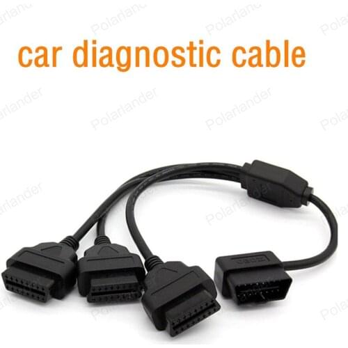 Wholesale OBD Interface 16 Pin pick 1 male to three female car scanner cable 50cm OBDII