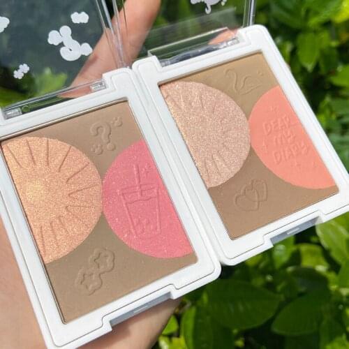 3 Colors Highlighter Palette Face Contour Powder Bronzer Make Up Blusher Professional Blush Shading Cosmetics for Women