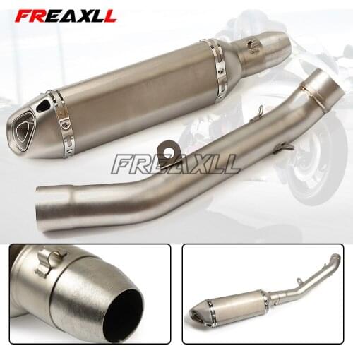 Motorcycle Full Exhaust Muffler Pipe Mid Connecting Pipe Whole Set Pipe Slip on Modified Exhaust Tail Pipe for Kawasaki Z800