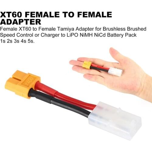 XT60 Female to Tamiya Female Adapter Connector XT-60 Turnigy Zippy Battery 3CM fits Turnigy and Zippy Battery Packs