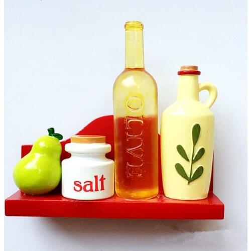 Handmade Painted Olive Oil Seasoning Set 3D Fridge Magnets Tourism Souvenirs Refrigerator Magnetic Stickers Home Decortion