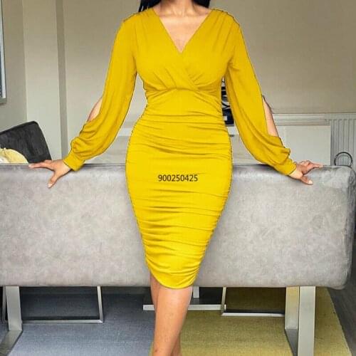 Ruched African Dresses For Women Bandage Robe Africa Dress African Clothes Dashiki Ankara Vestidos Plus Size Africa Clothing