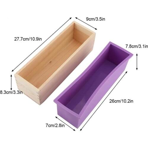 1200g Silicone Soap Mold Rectangular Wooden Box With Flexible Liner For DIY Handmade Loaf Mould Soap Mold Soap Making Tools