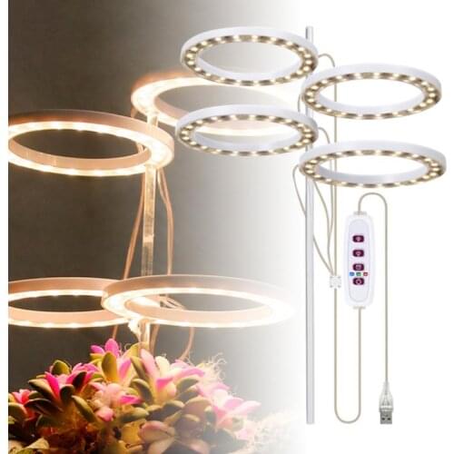 LED Angel Ring Grow Light DC5V USB Phytolamp Full Spectrum Phyto Lamp Indoor Flower Greenhouse Seedling Home Flower Succulet
