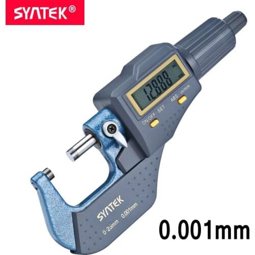 Syntek 0.001mm 0-25mm Micron Digital Outside Micrometer Electronic Micrometers Gauge Professional Industrial CE Measuring Tools