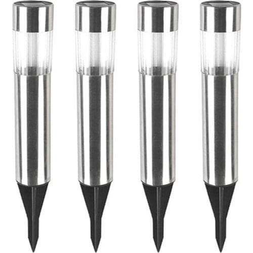 Outdoor Solar LED Lights Stainless Steel Solar Light Landscape Lighting Garden Patio Yard Walkway Ground Bollard Light